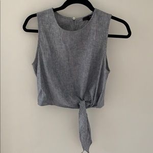 Aqua Navy/Blue Tank Top Blouse